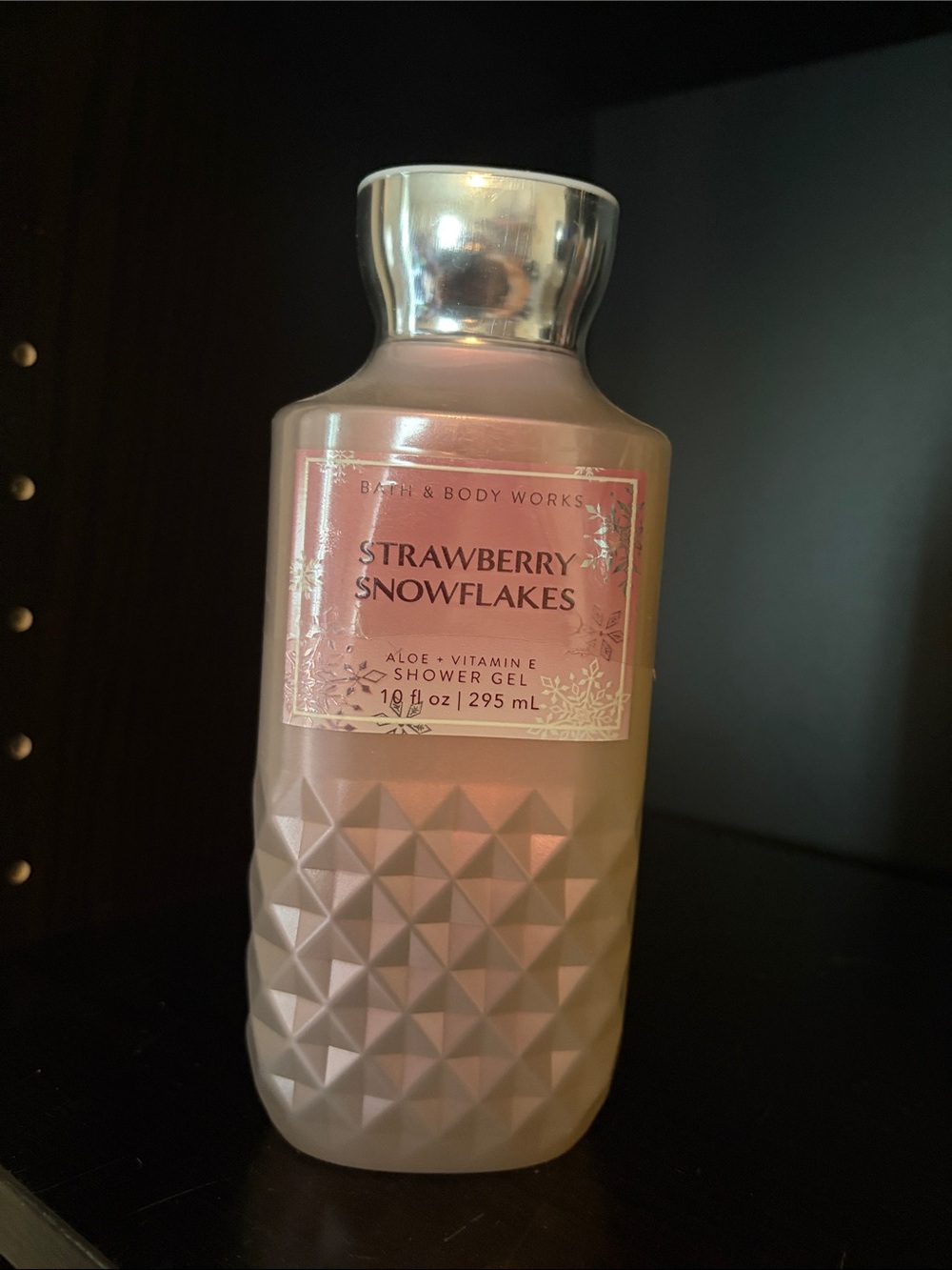 Bath & Body Works Strawberry Snowflakes Shower Gel - Light Pink and Silver